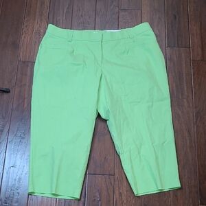 NWT Cato Bright Lime Green Cropped Pants size 24W